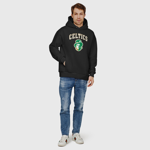 Мужское худи Oversize хлопок Celtics, цвет черный - фото 6