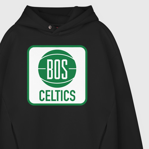 Мужское худи Oversize хлопок Bos Celtics, цвет черный - фото 4