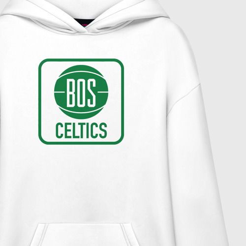 Худи SuperOversize хлопок Bos Celtics, цвет белый - фото 3