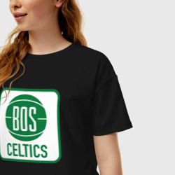 Женская футболка хлопок Oversize Bos Celtics - фото 2