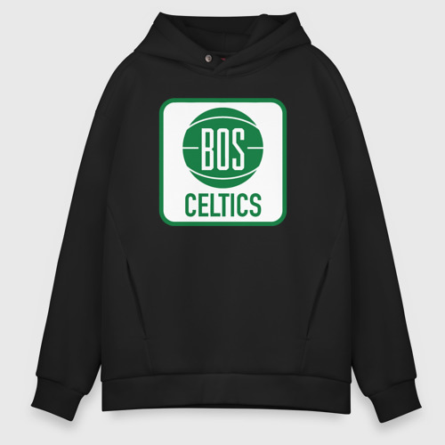 Мужское худи Oversize хлопок Bos Celtics, цвет черный