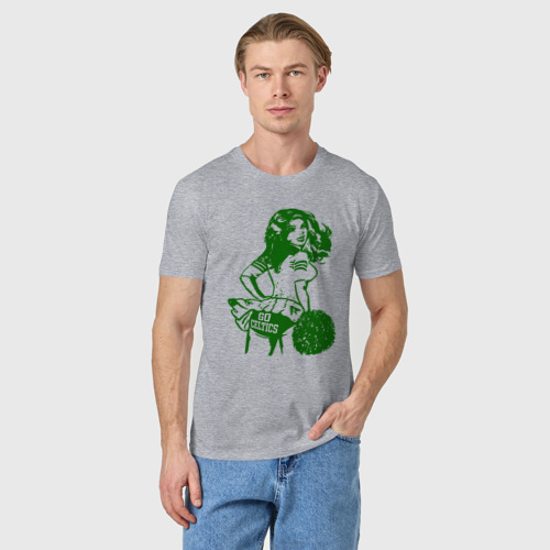 Мужская футболка хлопок Go Celtics, цвет меланж - фото 3