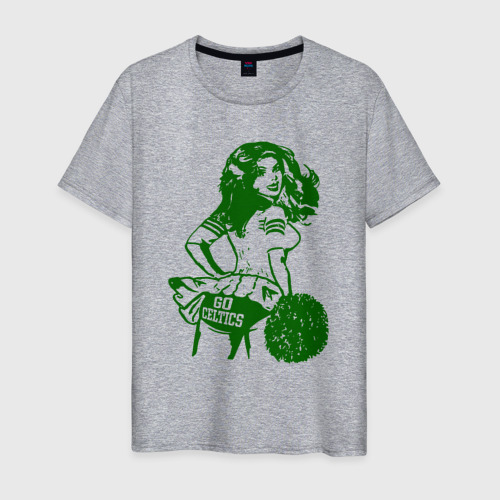 Мужская футболка хлопок Go Celtics, цвет меланж