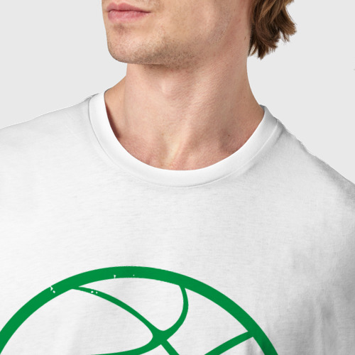 Мужская футболка хлопок Boston basketball, цвет белый - фото 6