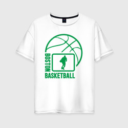 Женская футболка хлопок Oversize Boston basketball