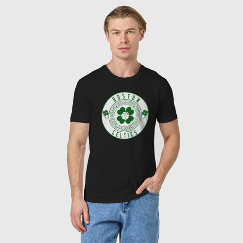 Мужская футболка хлопок Team Celtics, цвет черный - фото 3