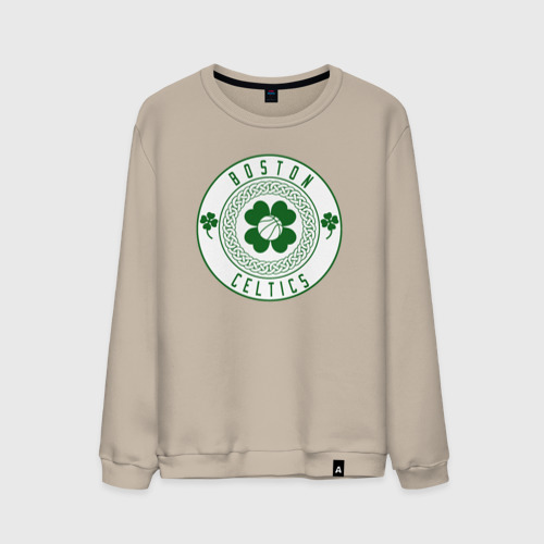 Мужской свитшот хлопок с принтом Team Celtics, вид спереди #2