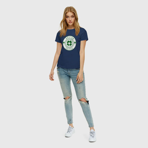 Женская футболка хлопок с принтом Team Celtics, вид сбоку #3