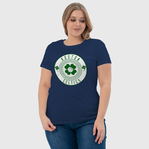 Женская футболка хлопок с принтом Team Celtics, фото #4