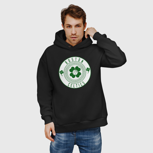 Мужское худи Oversize хлопок Team Celtics, цвет черный - фото 3