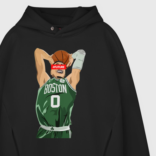 Мужское худи Oversize хлопок Celtics future, цвет черный - фото 4