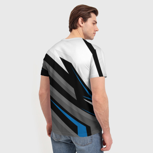 Мужская футболка 3D Volvo - blue sport, цвет 3D печать - фото 4