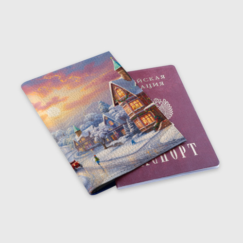 Обложка для паспорта матовая кожа Подарки  для зимы, цвет синий - фото 3