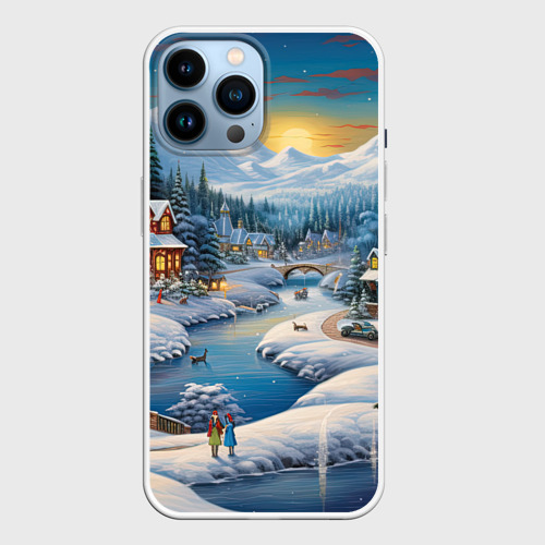 Чехол для iPhone 14 Pro Max с принтом Зимний  сон, вид спереди №1