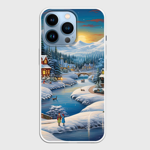 Чехол для iPhone 14 Pro с принтом Зимний  сон, вид спереди №1