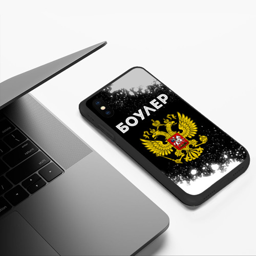 Чехол для iPhone XS Max матовый с принтом Боулер из России и герб РФ, фото #5