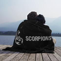 Плед 3D Scorpions glitch на темном фоне по-горизонтали - фото 2