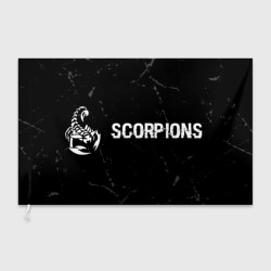 Флаг 3D Scorpions glitch на темном фоне по-горизонтали