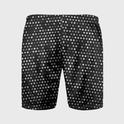 Мужские шорты спортивные с принтом Lindemann glitch на темном фоне вертикально, вид сзади #1