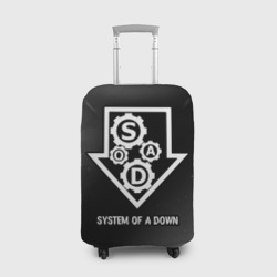 Чехол для чемодана 3D System of a Down glitch на темном фоне