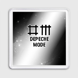 Магнит 55*55 Depeche Mode glitch на светлом фоне