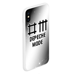 Чехол для iPhone XS Max матовый Depeche Mode glitch на светлом фоне - фото 2