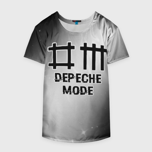 Накидка на куртку 3D Depeche Mode glitch на светлом фоне, цвет 3D печать - фото 4