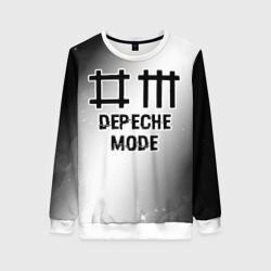 Женский свитшот 3D Depeche Mode glitch на светлом фоне