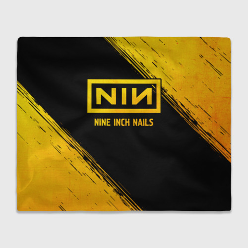 Плед 3D Nine Inch Nails - gold gradient, цвет 3D (велсофт)
