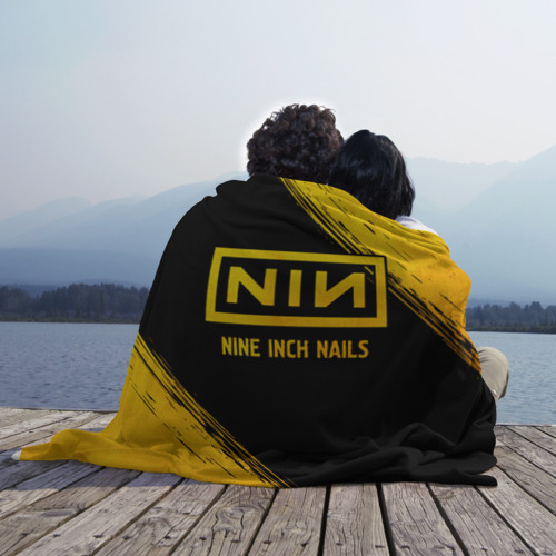 Плед 3D Nine Inch Nails - gold gradient, цвет 3D (велсофт) - фото 3