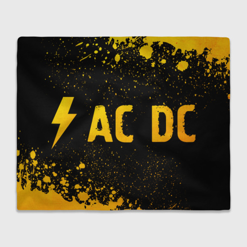 Плед 3D AC DC - gold gradient по-горизонтали, цвет 3D (велсофт)