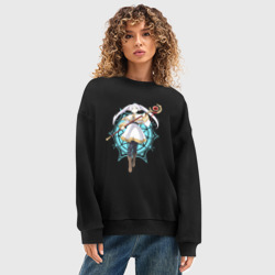 Женский свитшот oversize без начеса хлопок Фрирен провожающая в последний путь - фото 2