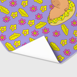 Бумага для упаковки 3D Капибара на надувном пончике - фото 2