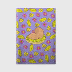 Обложка для автодокументов Капибара на надувном пончике