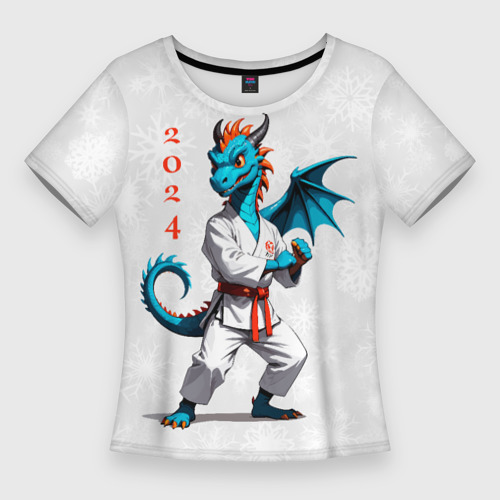 Женская футболка 3D Slim Дракон на спорте 2024, цвет 3D печать