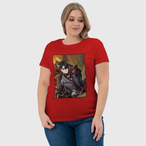 Женская футболка хлопок Ризли, цвет красный - фото 6