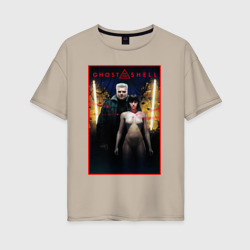 Женская футболка хлопок Oversize Ghost in the shell and Batou