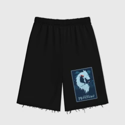 Женские шорты oversize футер хлопок Мононоке волчица