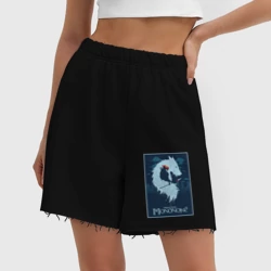 Женские шорты oversize футер хлопок Мононоке волчица - фото 2