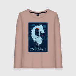 Женский лонгслив хлопок Мононоке волчица