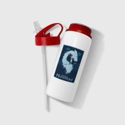 Бутылка для воды с трубочкой Мононоке волчица - фото 2