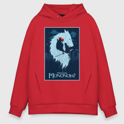 Мужское худи Oversize хлопок Мононоке волчица