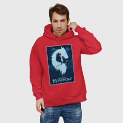 Мужское худи Oversize хлопок Мононоке волчица - фото 2