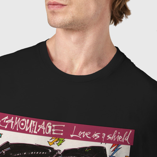 Мужская футболка хлопок Camouflage - Love Is A Shield, цвет черный - фото 6