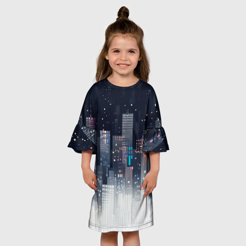 Детское платье 3D Инверсия дня, цвет 3D печать - фото 4