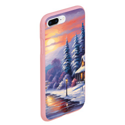 Чехол для iPhone 7Plus/8 Plus матовый Заснеженный  новогодний лес   чудес - фото 2