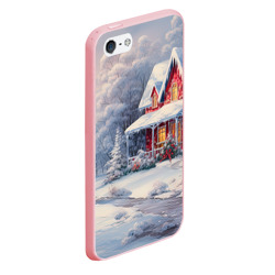 Чехол для iPhone 5/5S матовый Новогодний снежный  дом - фото 2