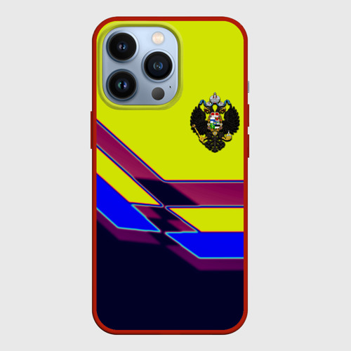 Чехол для iPhone 13 Pro с принтом Российская империя герб, вид спереди #2