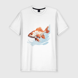 Мужская футболка хлопок Slim Рыба на волне