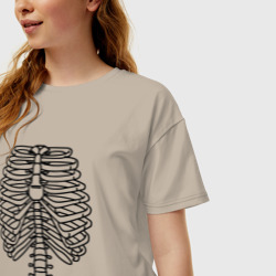 Женская футболка хлопок Oversize Скелет рентген - фото 2
